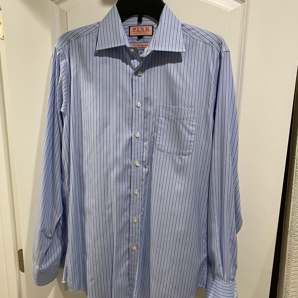 Thomas Pink Slim Fit Traveller - 15.5 39cm